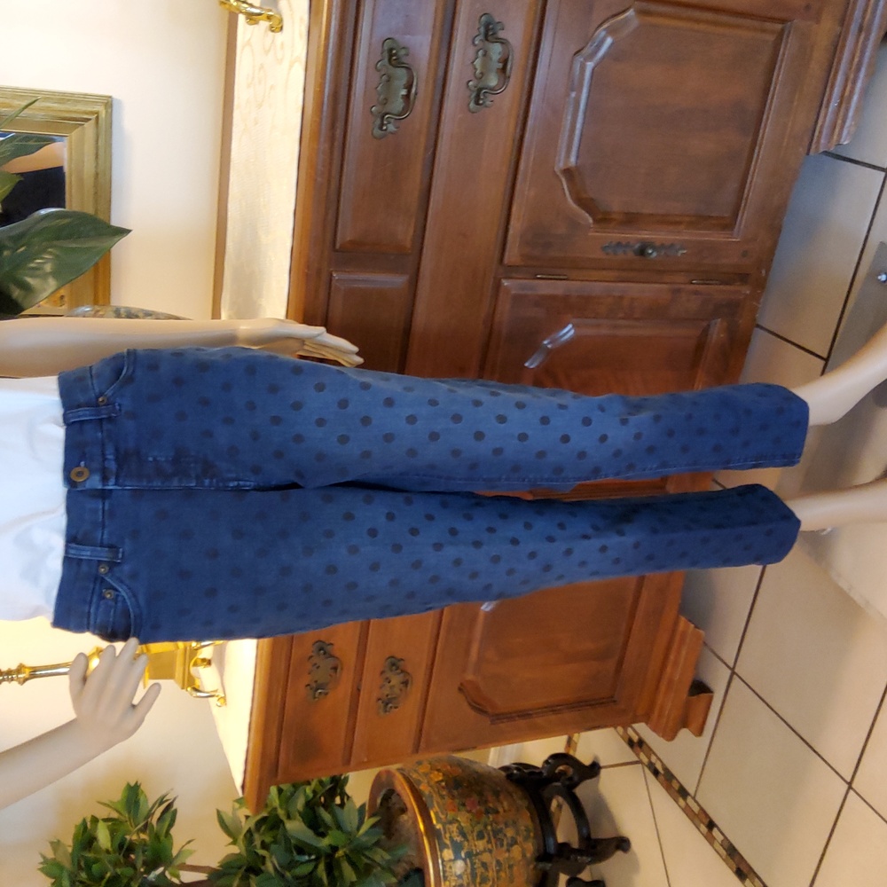 Denim & Co. Regular Printed Easy Stretch Denim Straight Leg Jeans